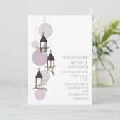 Lavendel Bloemige Lantaarn Huwelijk Kaart (Staand voorkant)