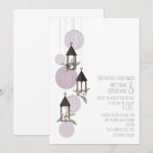 Lavendel Bloemige Lantaarn Huwelijk Kaart (Voorkant / Achterkant)