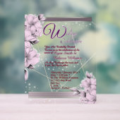 Lavendel Bloemige Plat Kaart Acryl Bord (Neutraal)