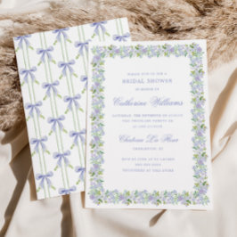 Lavendel Bloemige Preppy Strik Das Bruiloftsshower Kaart