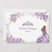 Lavendel Bloemige Quinceañera Bewaar de Datum Kaar (Achterkant)