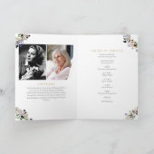 Lavendel Bloemige Rouwdienst Order Of Service Vouw Programma (Binnen)