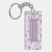 Lavendel Bloemige Schoonheidsspecialist Sleutelhanger (Voorkant Links)