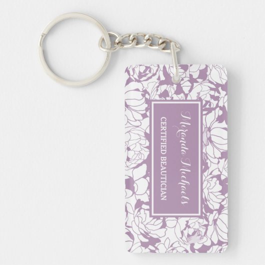 Lavendel Bloemige Schoonheidsspecialist Sleutelhanger (Voorkant)