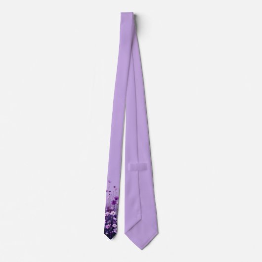 Lavendel Bloemige Tip Stropdas (Achterkant)