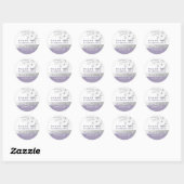Lavendel Bloemige Trouw Dank Je Ronde Sticker (Vel)