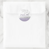 Lavendel Bloemige Trouw Dank Je Ronde Sticker (Tas)