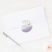 Lavendel Bloemige Trouw Dank Je Ronde Sticker (Envelop)