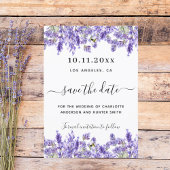 Lavendel bloemige trouwkaart save the date