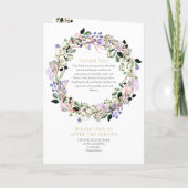 Lavendel Bloemige UitvaartdienstOrder Of Service V Programma (Achterkant)