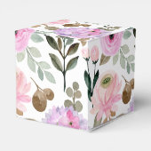 Lavendel Bloemige Watercolor Bruidsdouche Custom Bedankdoosjes (Achterkant)