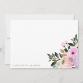 Lavendel Bloemige Watercolor Bruiloft Feest Custom Bedankkaart (Voorkant)