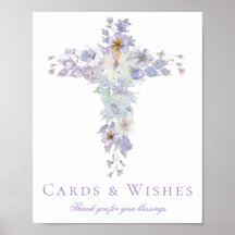 Lavendel Bloemkruis Doop Welkom Poster