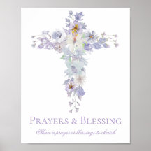 Lavendel Bloemkruis Doop Welkom Poster