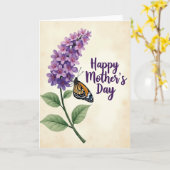 Lavendel Bloemmotief Kaart (Gele Bloem)