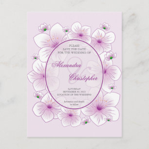 Lavendel Bloesem Romantisch Save The Date Wedding Aankondigingskaart