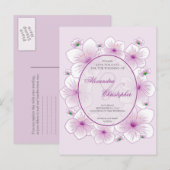 Lavendel Bloesem Romantisch Save The Date Wedding Aankondigingskaart (Voorkant / Achterkant)
