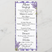 Lavendel bloesem tuin bruiloft menu (Voorkant)