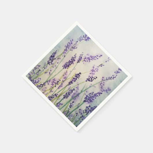 Lavendel Bloesem Waterverf servetten (Hoek)