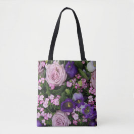 Lavendel Bloom Floral Canvas tas