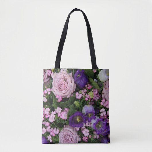 Lavendel Bloom Floral Canvas tas (Voorkant)