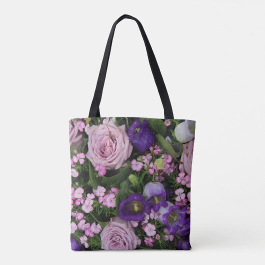 Lavendel Bloom Floral Canvas tas (Achterkant)