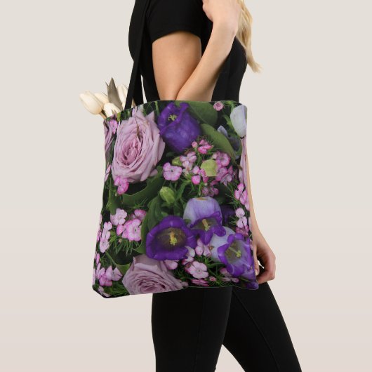 Lavendel Bloom Floral Canvas tas (Dichtbij)
