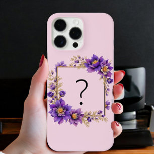 Lavendel Bloom: Monogrammed Initiaal '?' iPhone 16 Pro Max Hoesje