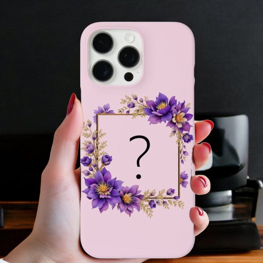 Lavendel Bloom: Monogrammed Initiaal '?' Case-Mate iPhone Case