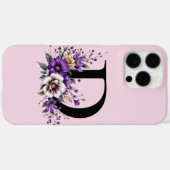 Lavendel Bloom: Monogrammed Initiaal 'D' Case-Mate iPhone Case (Achterkant (horizontaal))