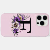Lavendel Bloom: Monogrammed Initiaal 'E' Case-Mate iPhone Case (Achterkant (horizontaal))