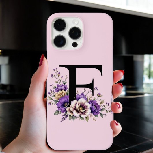 Lavendel Bloom: Monogrammed Initiaal 'F' Case-Mate iPhone Case