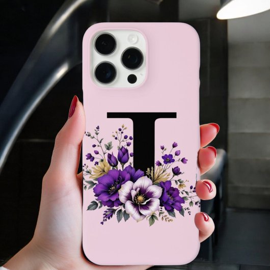 Lavendel Bloom: Monogrammed Initiaal 'I' Case-Mate iPhone Case