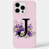Lavendel Bloom: Monogrammed Initiaal 'J' Case-Mate iPhone Case (Achterkant)