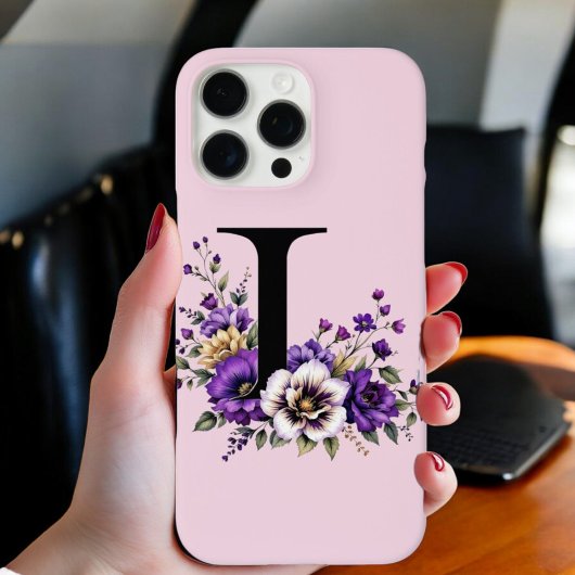 Lavendel Bloom: Monogrammed Initiaal 'L' Case-Mate iPhone Case