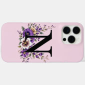 Lavendel Bloom: Monogrammed Initiaal 'N' Case-Mate iPhone Case (Achterkant (horizontaal))