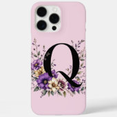 Lavendel Bloom: Monogrammed Initiaal 'Q' Case-Mate iPhone Case (Achterkant)