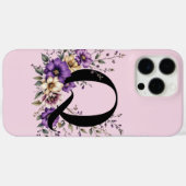 Lavendel Bloom: Monogrammed Initiaal 'Q' Case-Mate iPhone Case (Achterkant (horizontaal))