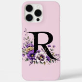 Lavendel Bloom: Monogrammed Initiaal 'R' Case-Mate iPhone Case (Achterkant)