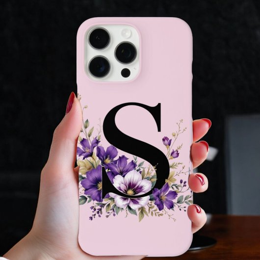 Lavendel Bloom: Monogrammed Initiaal 'S' Case-Mate iPhone Case
