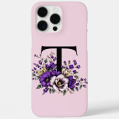 Lavendel Bloom: Monogrammed Initiaal 'T' Case-Mate iPhone Case (Achterkant)