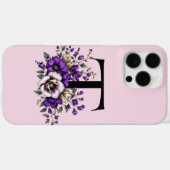 Lavendel Bloom: Monogrammed Initiaal 'T' Case-Mate iPhone Case (Achterkant (horizontaal))