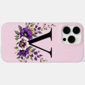 Lavendel Bloom: Monogrammed Initiaal 'V' Case-Mate iPhone Case (Achterkant (horizontaal))