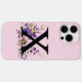 Lavendel Bloom: Monogrammed Initiaal 'X' Case-Mate iPhone Case (Achterkant (horizontaal))