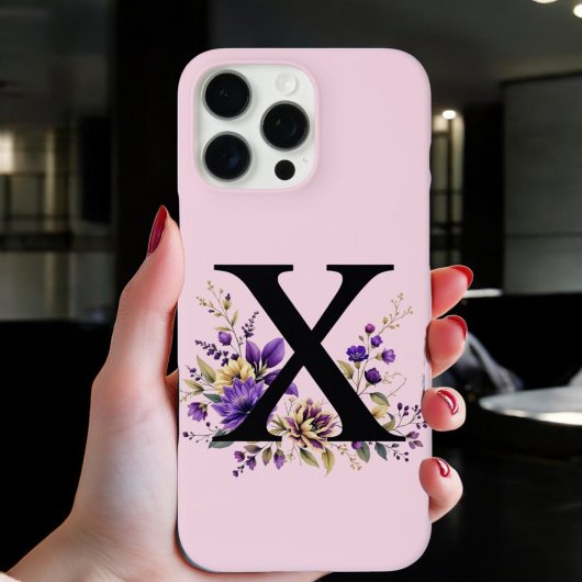 Lavendel Bloom: Monogrammed Initiaal 'X' Case-Mate iPhone Case