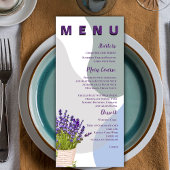 Lavendel Bloom Paarse Bloemen Wedding Day Party Menu