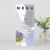 Lavendel Bloom Paarse Bloemen Wedding Day Party Menu (Staand voorkant)