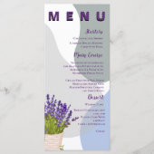 Lavendel Bloom Paarse Bloemen Wedding Day Party Menu (Voorkant)