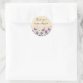 Lavendel Bloom Waterverf Wildflower Wedding Dank Ronde Sticker (Tas)