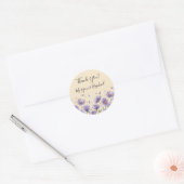 Lavendel Bloom Waterverf Wildflower Wedding Dank Ronde Sticker (Envelop)